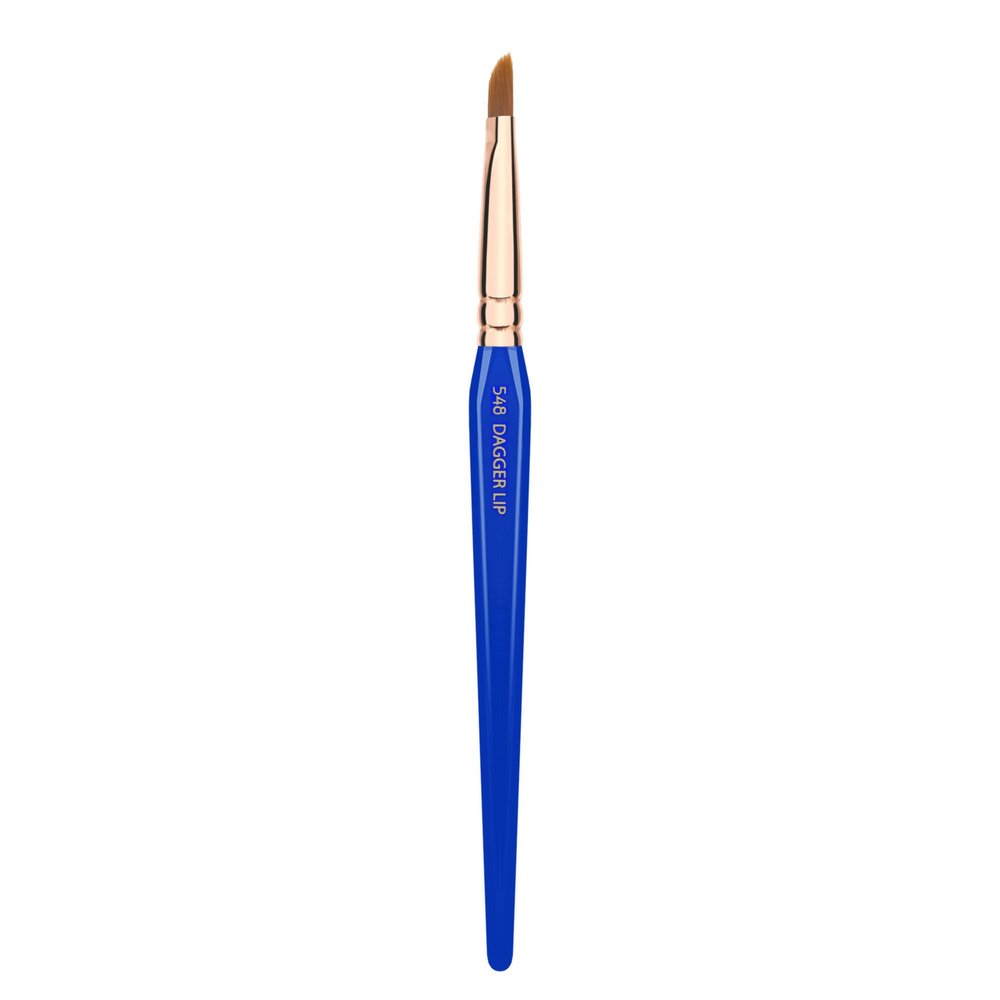 Bdellium Tools Professional Makeup Brush - Golden Triangle 548 Dagger Lip - With All Vegan and Soft Synthetic Fibers, For Precise Lip Definition (Blue, 1pc)