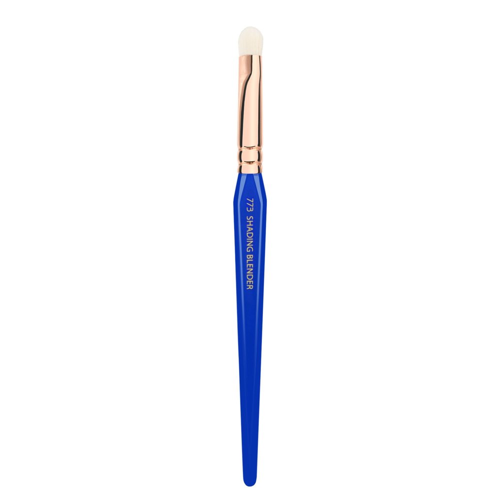 Bdellium Tools Professional Makeup Brush - Golden Triangle 773 Shading Blender - With All Vegan and Soft Synthetic Fibers, For shading & Blending (Blue, 1pc)