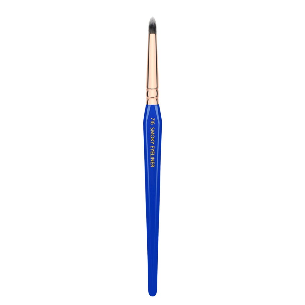 Bdellium Tools Professional Makeup Brush - Golden Triangle 716 Smoky Eyeliner - With All Vegan and Soft Synthetic Fibers, For Thick Lining (Blue, 1pc)