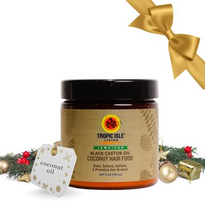 Jamaican Black Castor Oil Coconut Hair Food 4 oz | Seals, Softens, Defines & Promotes Hair Growth | Traditional Handmade Jamaican Black Castor Oil & Coconut |