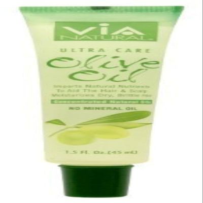 VIA Natural Ultra Care Olive Oil Concentrated Natural Oil 1.5oz - Imparts Natural Nutrients To Aid The Hair & Scalp Moisturizes Dry, Brittle Hair - 3 Pack