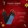 Naked Armor Straight Razor Leather Strop - 2.5" x 15" Cow Leather Razor Blade Sharpener with Brass Hooks, Black view 4