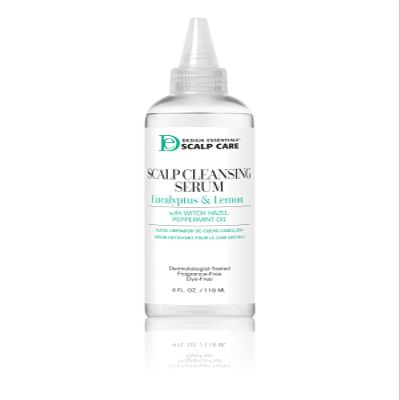 Design Essentials Scalp Cleansing Serum with Eucalyptus, Lemon, Witch Hazel & Peppermint, Scalp Cleanser, 4 fl oz (Pack of 1)