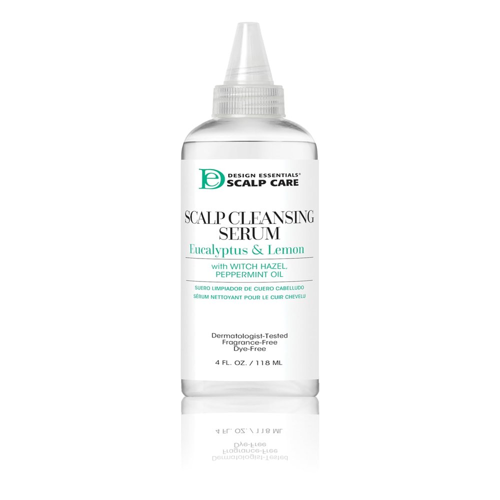 Design Essentials Scalp Cleansing Serum with Eucalyptus, Lemon, Witch Hazel & Peppermint, Scalp Cleanser, 4 fl oz (Pack of 1)