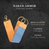 Naked Armor Straight Razor Leather Strop - 2.5" x 15" Cow Leather Razor Blade Sharpener with Brass Hooks, Brown view 4