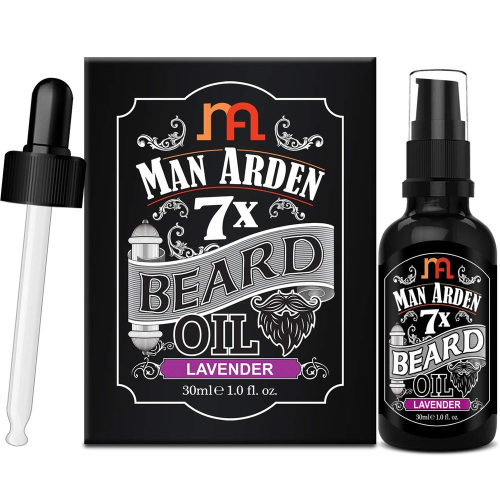 Man Arden 7X Beard Oil (Lavender) 30ml, 7 Premium Oils for Beard Growth & Nourishment