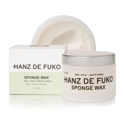 Hanz de Fuko Sponge Wax  Premium Mens Hair Styling Wax for a Medium Hold, Semi-Matte Finish  Ideal Texture Product for All Hair Types, Especially Thick Hair  2 oz, Travel Size