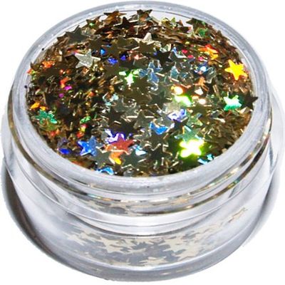 ART GLITTER #D44 HOLLYWOOD, DAZZLER SHAPES GLITTER 1 OZ JAR