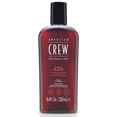 American Crew 3-in-1 Shampoo, Conditioner and Body Wash, Gift for Men, 8.4 fl oz