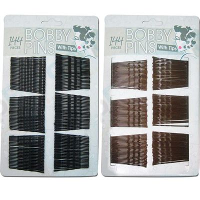 144 Bobby Bob Pins Invisible Metal Hair Clips Rounded Tip Barrette Salon Styling