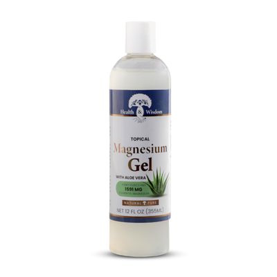 Health and Wisdom Pure Magnesium Gel with Seaweed Extract and Aloe Vera - Topical Muscle & Joint Relief- Natural and Pure Skin & Scalp Moisturizing - Enhanced Absorption - 12 Fl oz