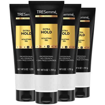 TRESemm Hair Gel, Sculpting, Extra Hold, 4-Pack  Frizz Control, Professional Quality Styling Products, Alcohol-Free, 9 Oz Ea
