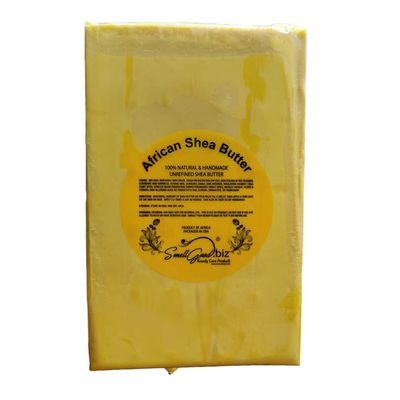 African 5lbs Raw Unrefined Shea Butter Good Quality, Yellow Color