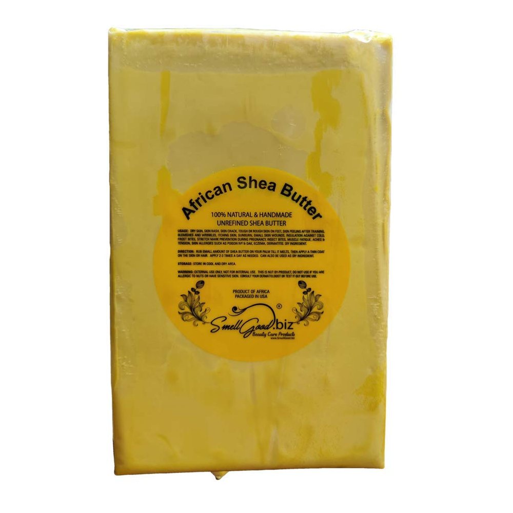 African 5lbs Raw Unrefined Shea Butter Good Quality, Yellow Color
