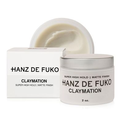 Hanz de Fuko Claymation  Premium Mens Hair Styling Clay for a Super High Hold, Matte Finish  Clay & Wax Hybrid, Ideal Texture Product for Straight, Wavy and Thick Hair Types  2 oz, Travel Size