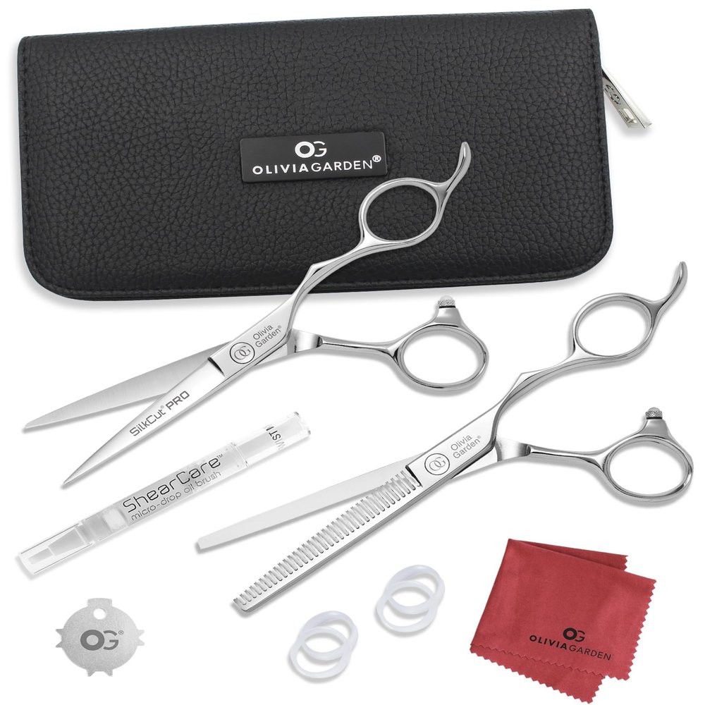 Olivia Garden SilkCutPro Shear and Thinner Zipper case deal (5.75" contains: SKP-575, SKP-T635)