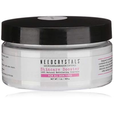 NeedCrystals Microdermabrasion Crystals, DIY Face Scrub. Natural Facial Exfoliator for Dull or Dry Skin Improves Scars, Blackheads, Pore Size, Wrinkles, Blemishes & Skin Texture. 1 lb