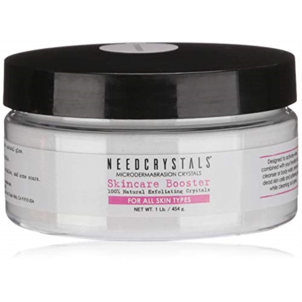 NeedCrystals Microdermabrasion Crystals, DIY Face Scrub. Natural Facial Exfoliator for Dull or Dry Skin Improves Scars, Blackheads, Pore Size, Wrinkles, Blemishes & Skin Texture. 1 lb