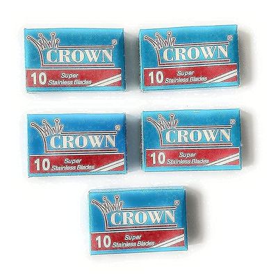 50 Crown Super Stainless Double Edge Safety Razor Blades