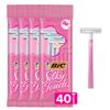 BIC Silky Touch Women's Disposable Razors, With 2 Blades, Pretty Pastel Razor Handles, 40 Count Value Pack of Shaving Razors view 1