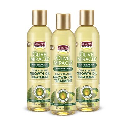 AFRICAN PRIDE Olive Miracle Growth Oil, 8 Oz (Pack of 3)