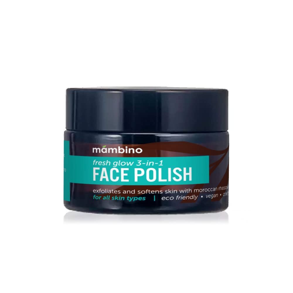 Mambino Organics Fresh Glow 3-In-1 Face Scrub  All Natural Exfoliating Face Wash 1.7 Ounces