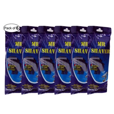 Mr. Shaver Disposable Twin Razor Blades 5 In 1 Pack (Pack of 6)