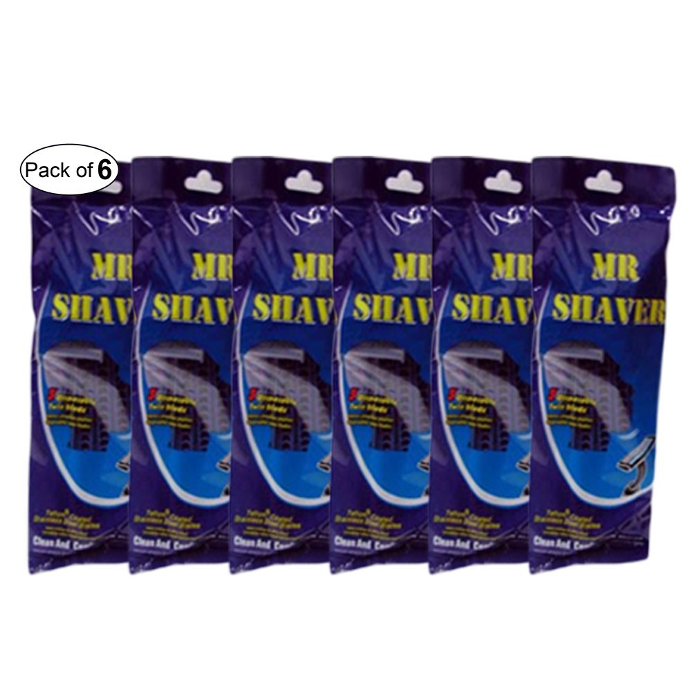 Mr. Shaver Disposable Twin Razor Blades 5 In 1 Pack (Pack of 6)