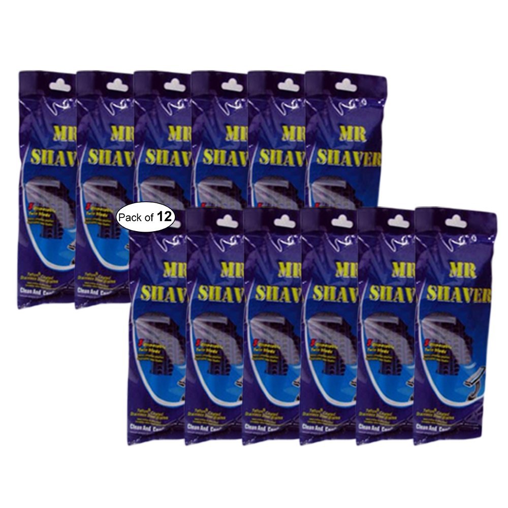 Mr. Shaver Disposable Twin Razor Blades 5 In 1 Pack (Pack of 12)