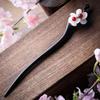 CHOISBEING Handmade Wooden Hair Stick Women Retro 1 Pack Hairpin Flower Decor Hair Chopsticks for Buns Model A view 2