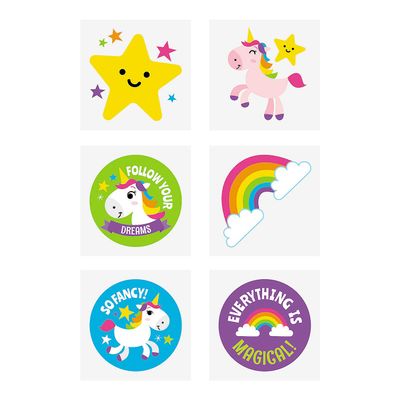 RAINBOW UNICORN TATTOOS (6DZ) - Apparel Accessories - 72 Pieces