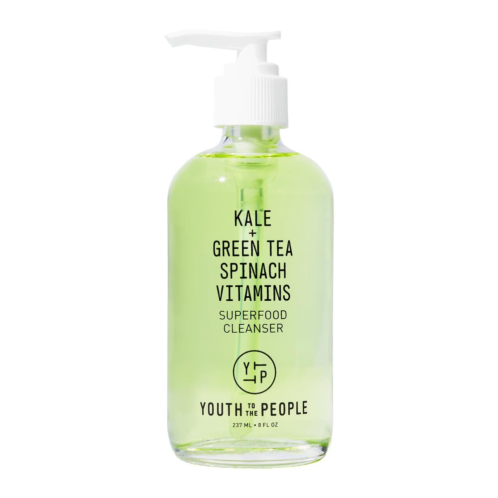 Youth To The People Superfood Facial Cleanser Full Size - Kale + Green Tea Daily Face Wash, Gentle Makeup Remover, with Soothing Antioxidants for Glowing Skin, pH Balance, Clean Pores  8 fl oz