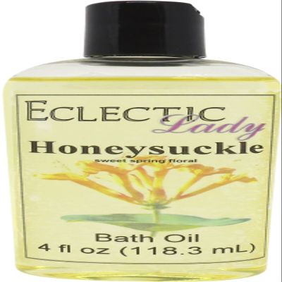 Honeysuckle Bath Oil - Scented Body Oil - Relaxing & Moisturizing Bathing Oil - Fragrance Body Oil For Dry & Rough Sensitive Skin - 4 oz