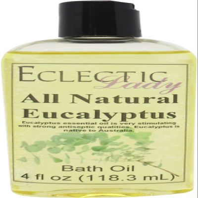 Eucalyptus Bath Oil, Scented Body Oil, Relaxing Bathing Oil, 4 oz