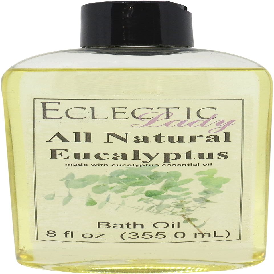 Eucalyptus Bath Oil, Scented Body Oil, Relaxing Bathing Oil, 8 oz