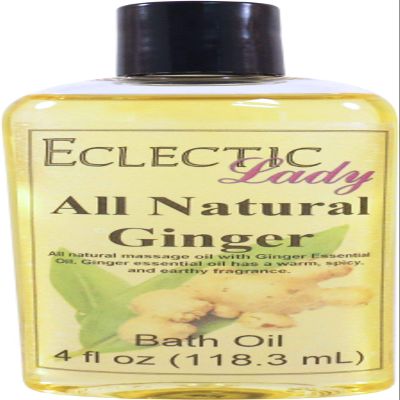 Ginger Bath Oil, Scented Body Oil, Relaxing Bathing Oil, 4 oz
