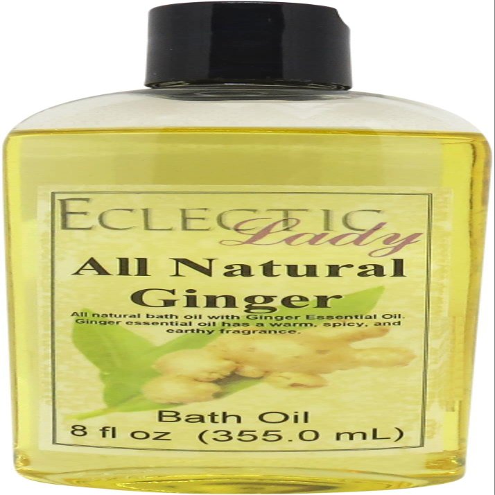 Ginger Bath Oil, Scented Body Oil, Relaxing Bathing Oil, 8 oz