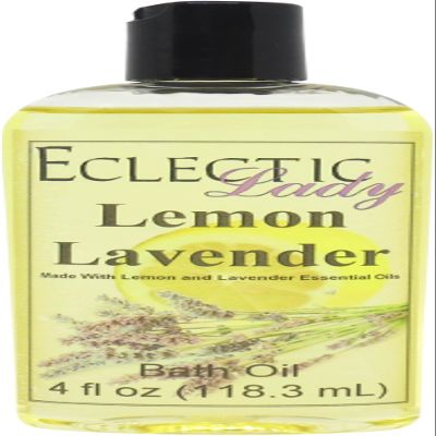 Lemon Lavender Bath Oil, Scented Body Oil, Relaxing Bathing Oil, 4 oz