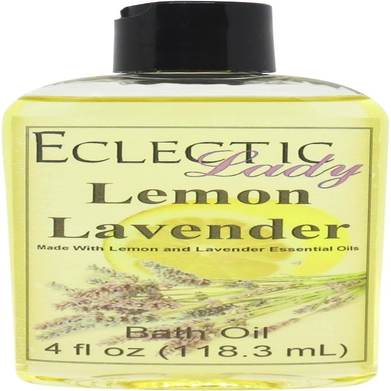 Lemon Lavender Bath Oil, Scented Body Oil, Relaxing Bathing Oil, 4 oz