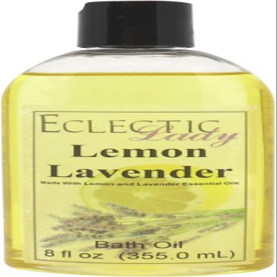 Lemon Lavender Bath Oil, Scented Body Oil, Relaxing Bathing Oil, 8 oz