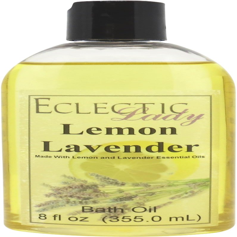 Lemon Lavender Bath Oil, Scented Body Oil, Relaxing Bathing Oil, 8 oz