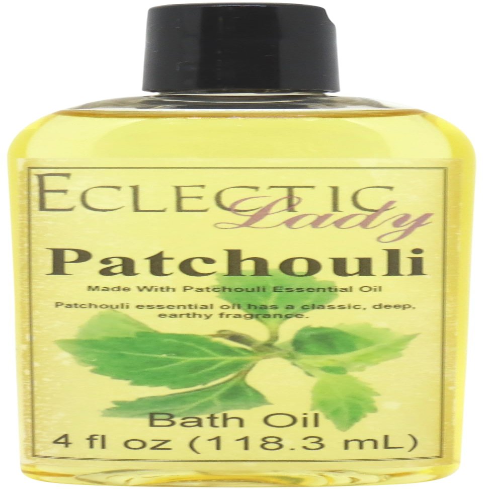 Patchouli Bath Oil, Scented Body Oil, Relaxing Bathing Oil, 4 oz
