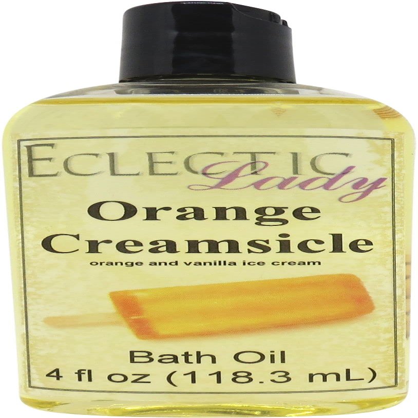 Orange Creamsicle Bath Oil, Scented Body Oil, Relaxing Bathing Oil, 4 oz