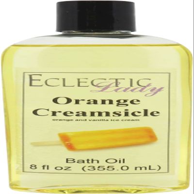Orange Creamsicle Bath Oil, Scented Body Oil, Relaxing Bathing Oil, 8 oz