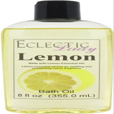 Lemon Bath Oil, Scented Body Oil, Relaxing Bathing Oil, 8 oz