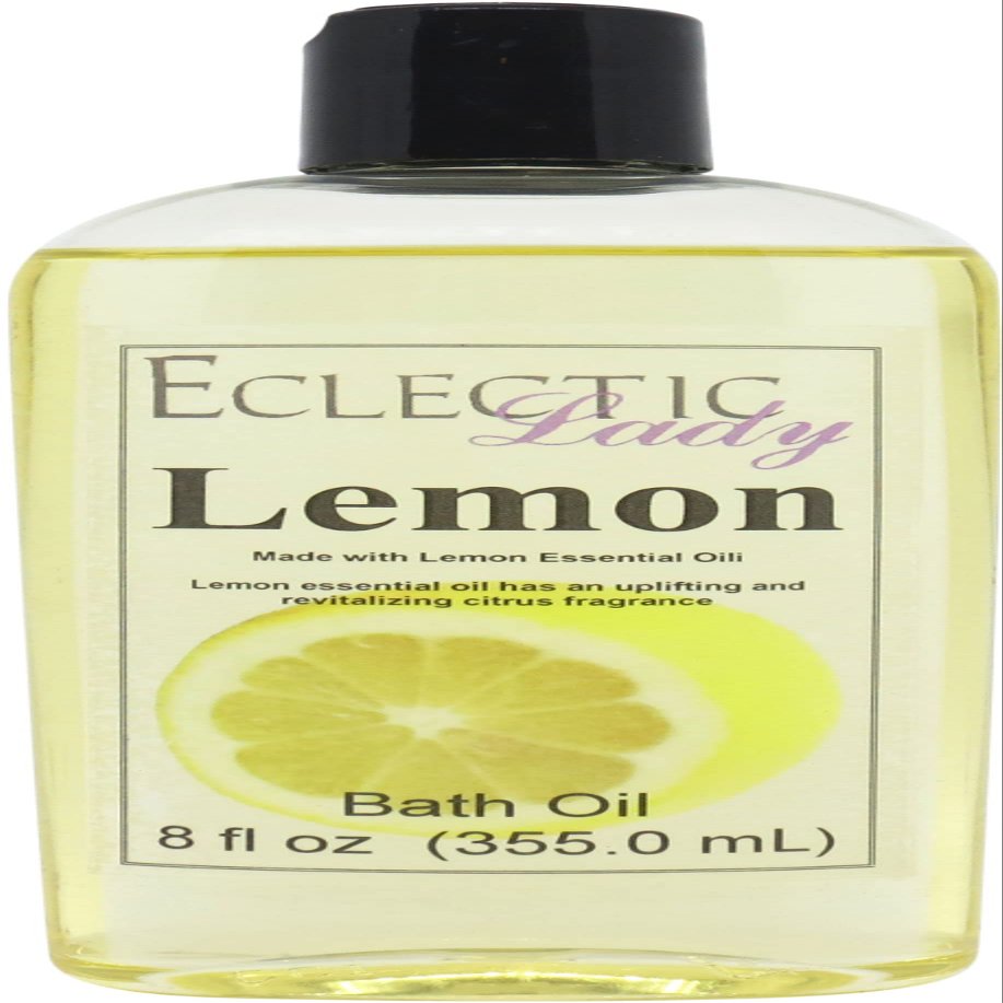 Lemon Bath Oil, Scented Body Oil, Relaxing Bathing Oil, 8 oz