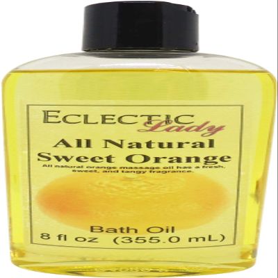 Sweet Orange Bath Oil, Scented Body Oil, Relaxing Bathing Oil, 8 oz