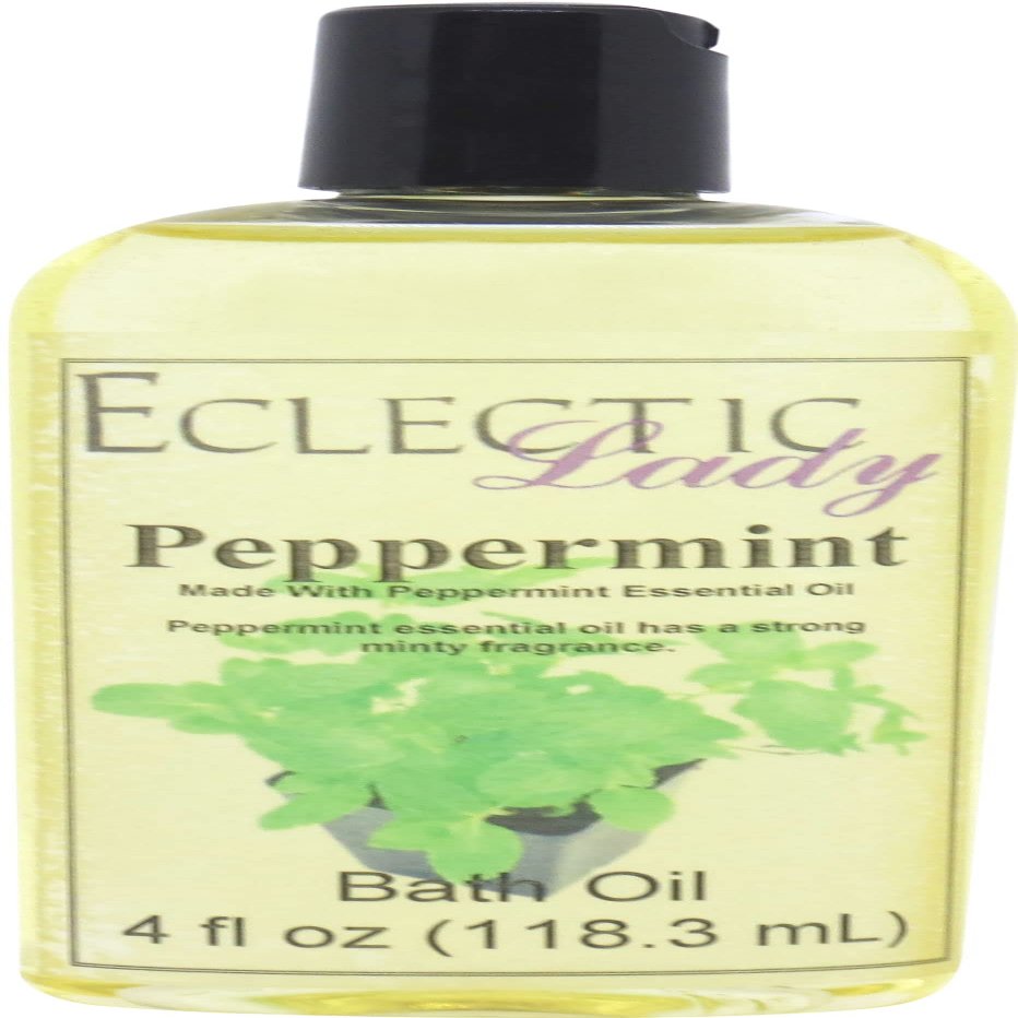 Peppermint Bath Oil, Scented Body Oil, Relaxing Bathing Oil, 4 oz