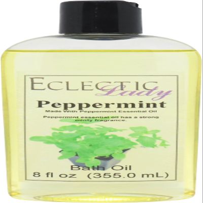 Peppermint Bath Oil, Scented Body Oil, Relaxing Bathing Oil, 8 oz