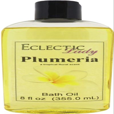 Plumeria Bath Oil, Scented Body Oil, Relaxing Bathing Oil, 8 oz